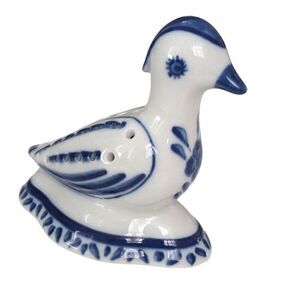 Vintage Ceramic Potuguese Bird Figurine Pierced Back‎ Blue Viana Do Castelo